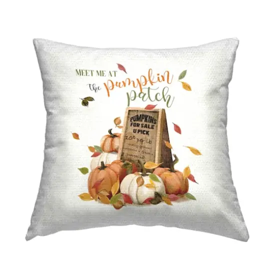 Stupell Industries Meet Me Pumpkin Patch Outdoor Printed Pillow {1}