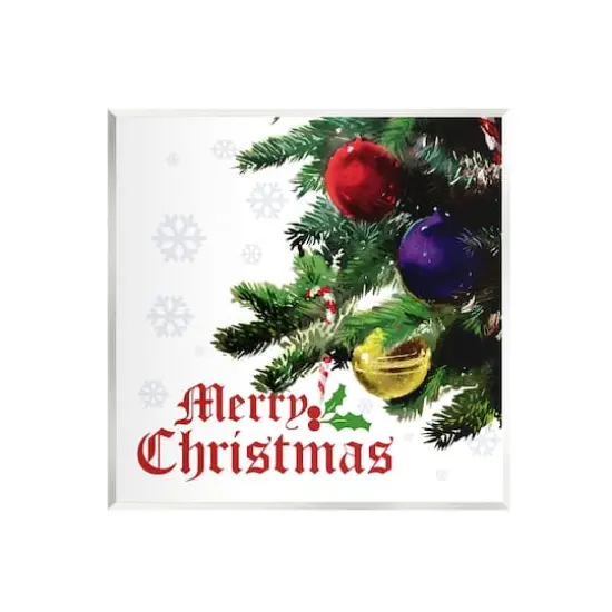 Stupell Industries Merry Christmas Snowflake Pattern Wall Plaque Art {1}