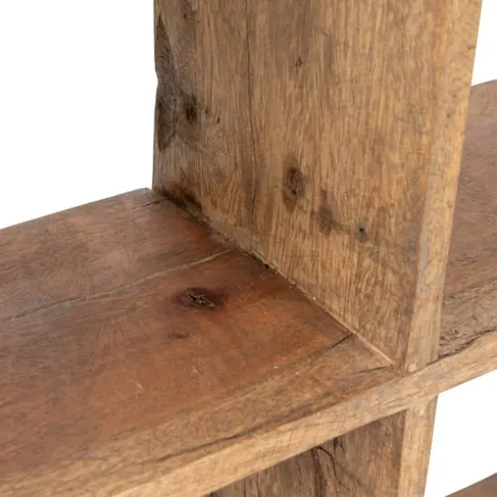 Hello Honey&reg; 28" Square Walnut Finish Reclaimed Wood Shelf with 16 Compartments {7}