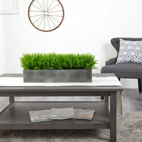 25" Wild Grass Plant in Metal Planter {4}