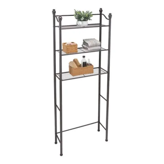 Organize It All Belgium Bronze 3-Tier Over the Toilet Space Saver {5}