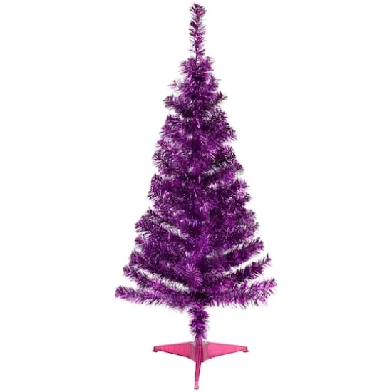 4ft. Unlit Purple Tinsel Artificial Christmas Tree {1}