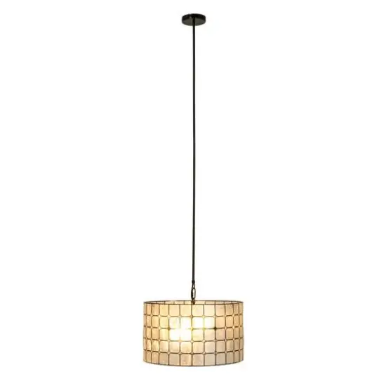 Hello Honey&reg; Emma Capiz Black Finish Pendant Lamp {15}
