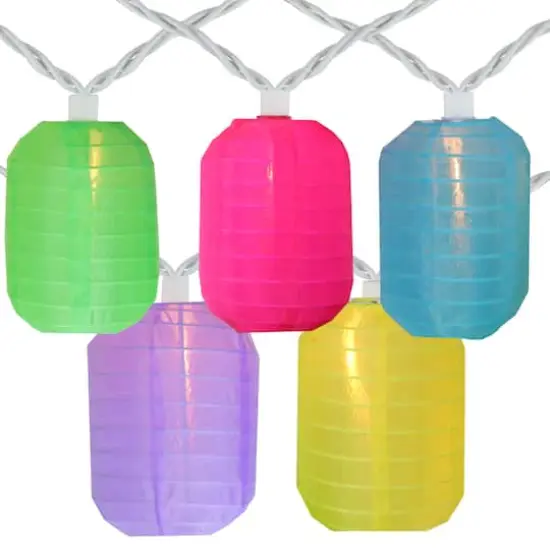10ct. Multicolored Chinese Lantern Patio String Lights {1}