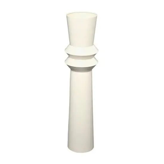 3ft. Cream Metal Tall Art Deco Fluted Floor Vase {5}
