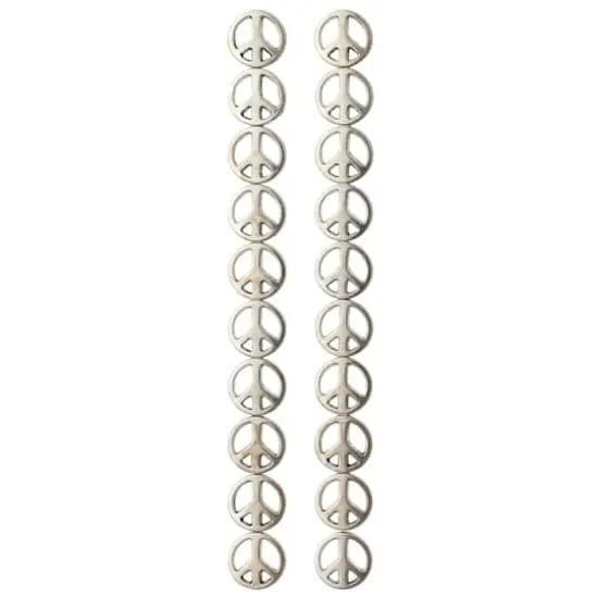Silver Metal Peace Beads, 13mm by Bead Landing&trade; {4}