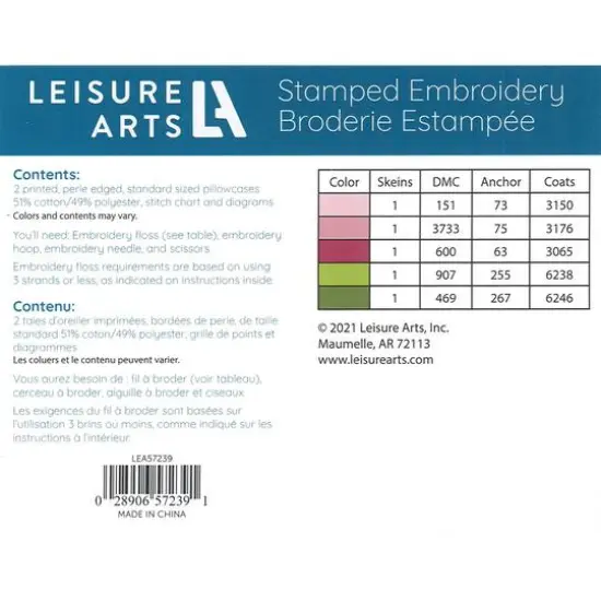 Leisure Arts&reg; Forget-Me-Not Pillowcase Stamped Embroidery Kit {3}