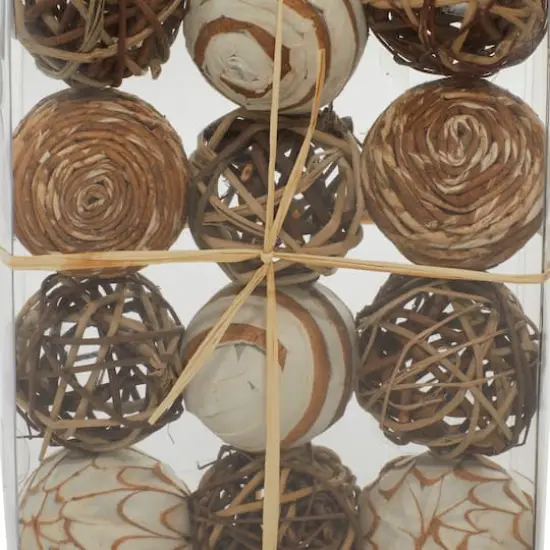 3" Natural Dried Floral Vase Filler Orb Set {4}