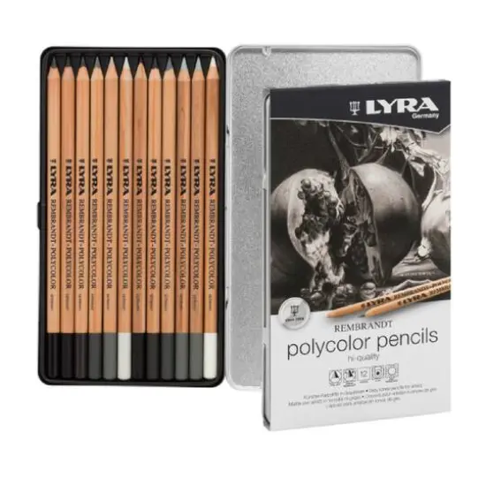 Lyra Rembrandt Polycolor Black, White & Gray Tones Pencil Set {3}