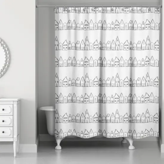 Simple House Pattern 71" x 74" Shower Curtain {3}