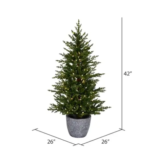 3.5ft. Pre-Lit Belgrade Pine Artificial Christmas Tree, Clear Dura-Lit&reg; LED Lights {4}