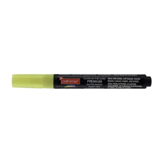 Premium Medium Tip Glow-in-the-Dark Water-Based Paint Pen by Craft Smart&reg; Yellow {1}