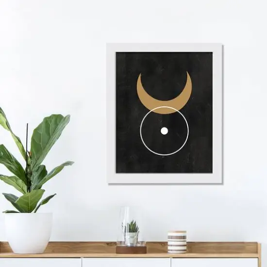Moon Circle 5 11" x 14" White Framed Print Under Plexiglass {4}