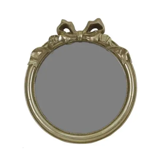 13.75" Gold Round Mirror with Bow Wall D&eacute;cor by Ashland&reg; {1}