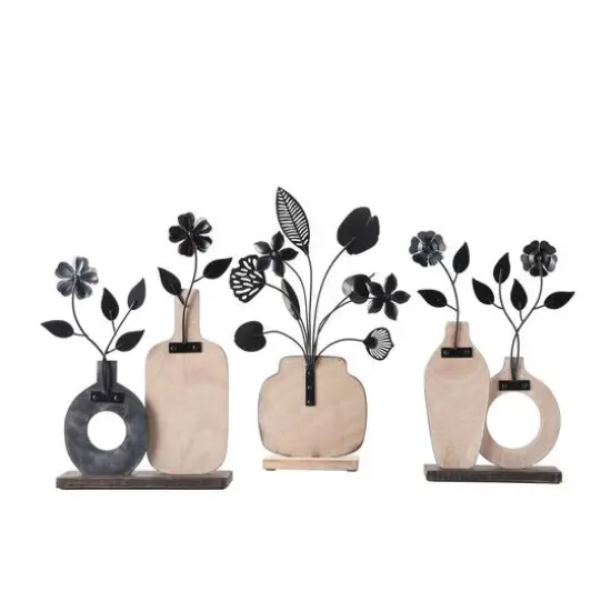 Floral Patterned Vase Sculpture Set {8}