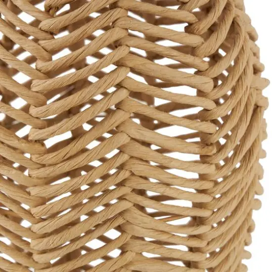 18" Brown Jute Chevron Woven Vase {6}