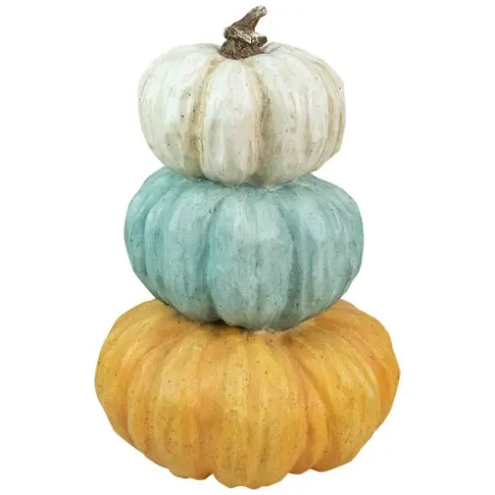 22" Triple Stacked Pumpkins Thanksgiving Tabletop D&eacute;cor {6}
