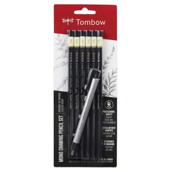 Tombow Mono Drawing 6 Pencil Set With Eraser {1}