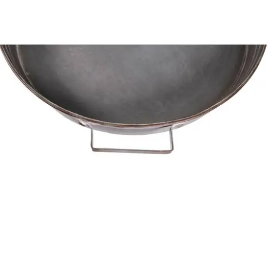 Hello Honey&reg; 19'' Round Decorative Iron Tray with Handles {4}