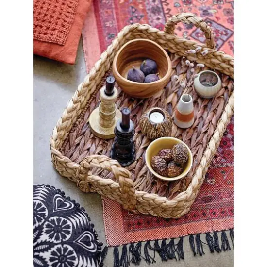 Hello Honey&reg; Brown Decorative Handwoven Seagrass Tray {3}