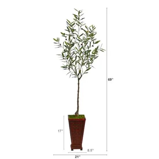6ft. Olive Artificial Tree in Decorative Planter {3}