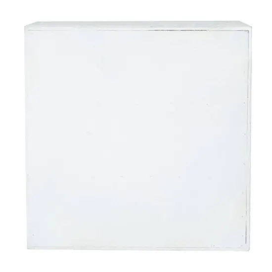 White Wood Traditional Tic Tac Toe Cabinet, 11" x 11" x 9" {6}