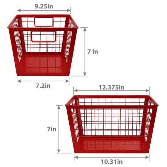 12.5" Red Wire Multifunctional Basket {6}