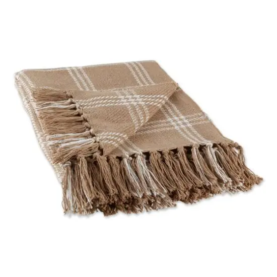 DII&reg; Stone & Off White Modern Farmhouse Plaid Throw {1}