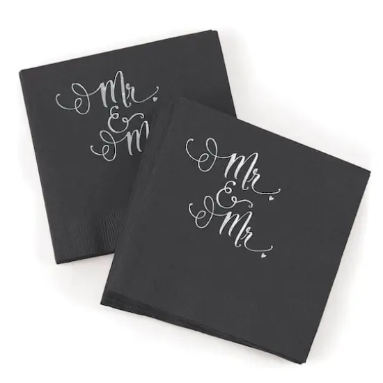 Hortense B. Hewitt Co. Mr. & Mr. Napkin, Black {1}