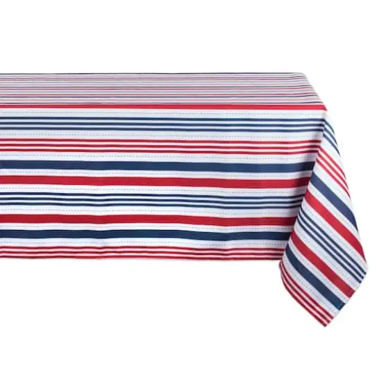 DII&reg; 120" Patriotic Stripe Outdoor Tablecloth {1}