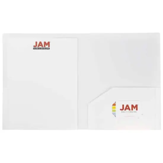 JAM Paper Business Color Heavy Duty Plastic 2-Pocket School Folders, 6ct. {4}