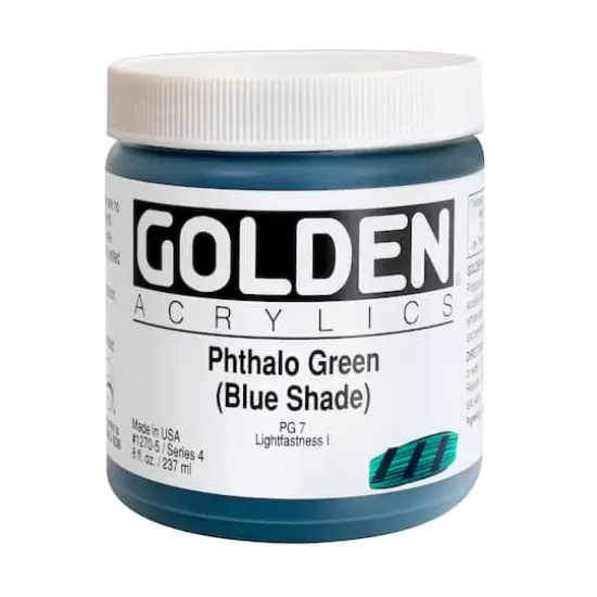 Golden® Heavy Body Acrylic Paint, 8oz. Phthalo Green (Blue Shade) {1}