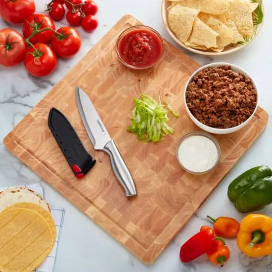 Farberware 16" End Grain Rubberwood Cutting Board {4}