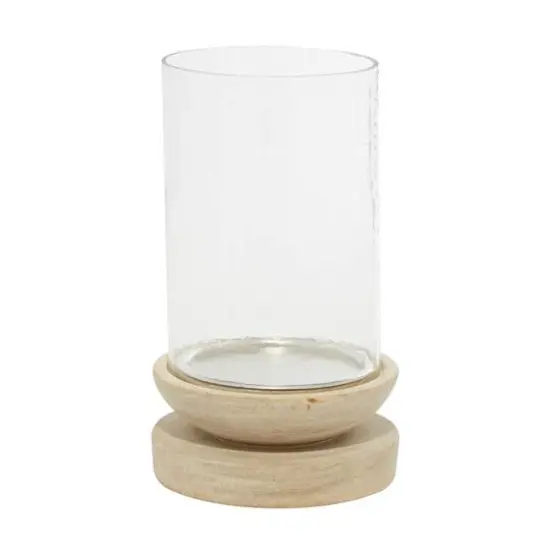 10" Cream Wood Traditional Candle Holder {3}