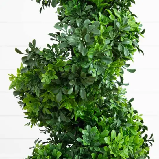 3ft. UV-Resistant Boxwood Spiral Topiary Artificial Tree in Decorative Planter {6}