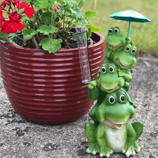 Santa's Workshop 14" Frog Rain Gauge Accent {3}