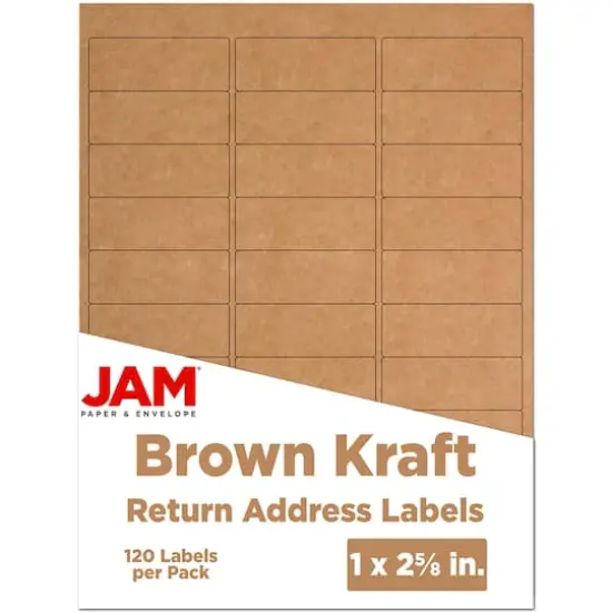 JAM Paper Standard Mailing Return Address Labels Brown Kraft {1}