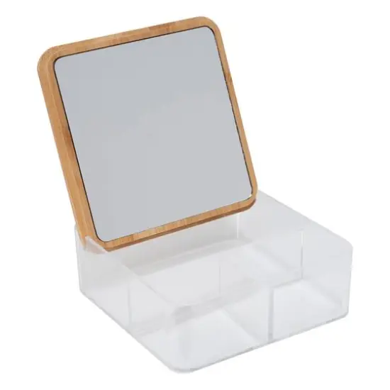 Simplify Bamboo Lid & Mirror Clear 3 Compartment Organizer {5}