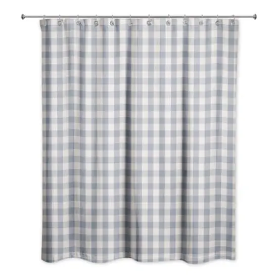 Plaid Shower Curtain Blue {1}