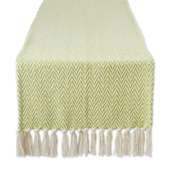 DII&reg; 72" Chevron Handloom Table Runner Avocado {1}