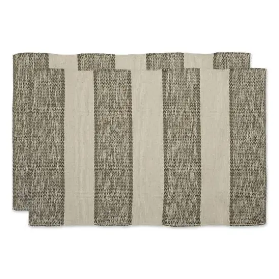 DII® Artichoke Variegated Stripe Recycled Yarn Rug Set, 2ft. x 3ft. {1}