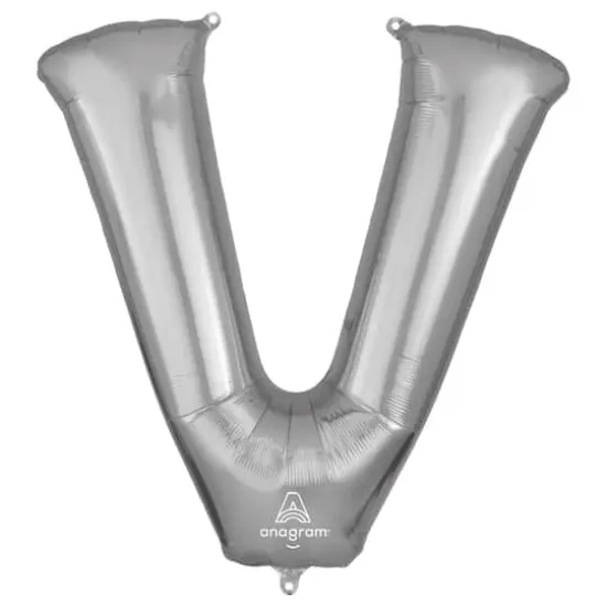 32" Silver Letter Foil Balloon V {1}