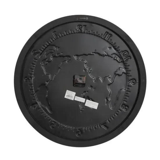 Black Vintage Metal Wall Clock, 25" x 25" {7}