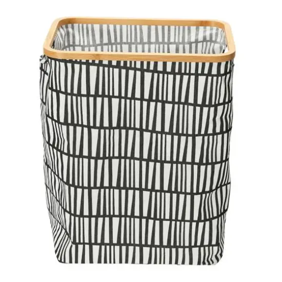 Household Essentials Krush Bamboo Rimmed Hamper (Rectangular, Black) {8}