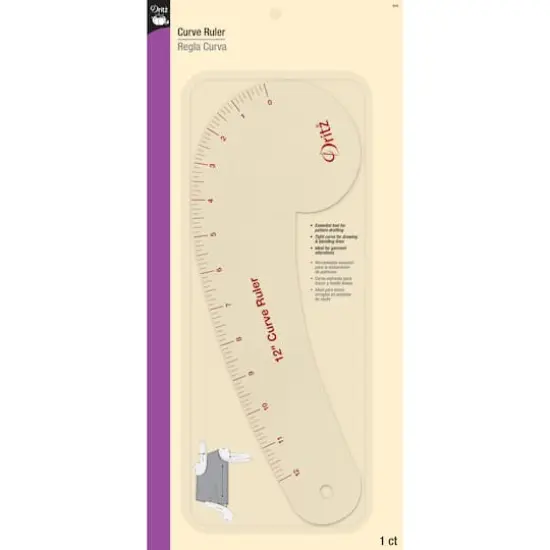 Dritz&reg; 12" Clear Curved Ruler For Pattern Drafting {1}