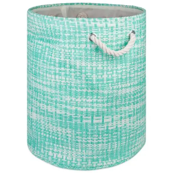 DII&reg; Medium Tweed Round Paper Bin Aqua {1}