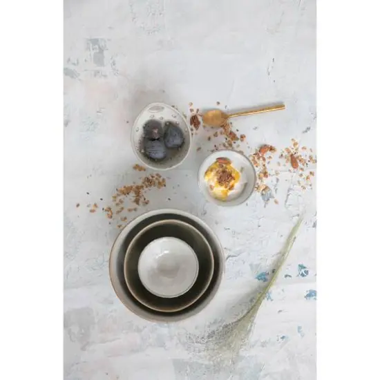 Hello Honey® 4" Reactive Glaze Stoneware Pleated Bowl Set {7}