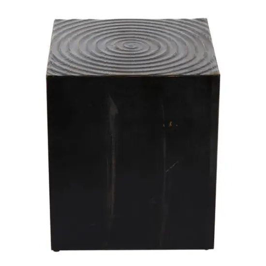 19" Black Rustic Wood Accent Table {3}