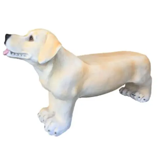 Santa's Workshop 32" Yellow Labrador Bench {1}