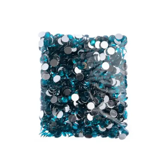 John Bead 8mm Acrylic Round Flat Back Rhinestones, 1,000ct. Turquoise {4}